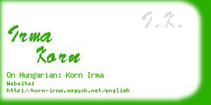 irma korn business card